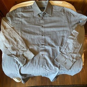 CANALI textured button down dress shirt. Gray. Minimal signs of wear.